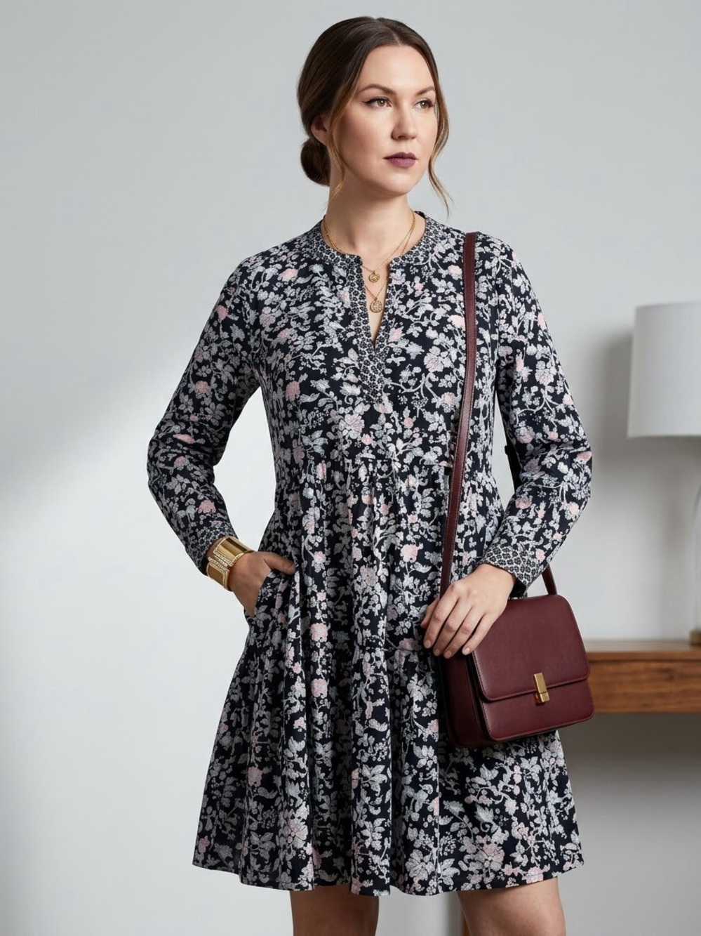 J. Crew Women's 100% Cotton Floral Print Tiered Midi Dress Size S